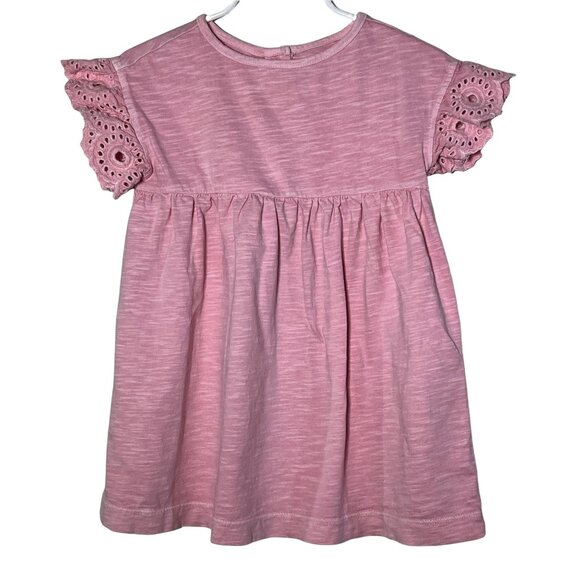 Gymboree Baby Girl 2T Pink Flutter Sleeve Eyelet Dress - Picture 1 of 11